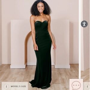 Revelry Quinn Velvet Emerald Dress